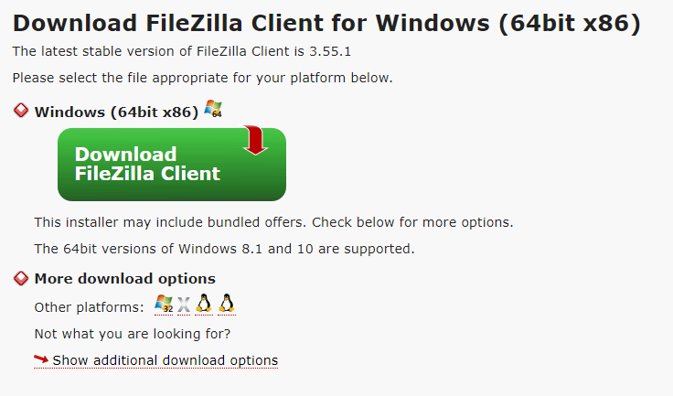 downloading 64 bit filezilla