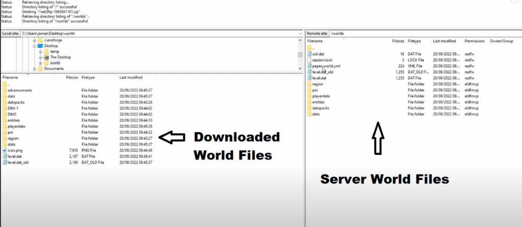 world server files