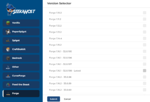 server jar selector minecraft servers uk