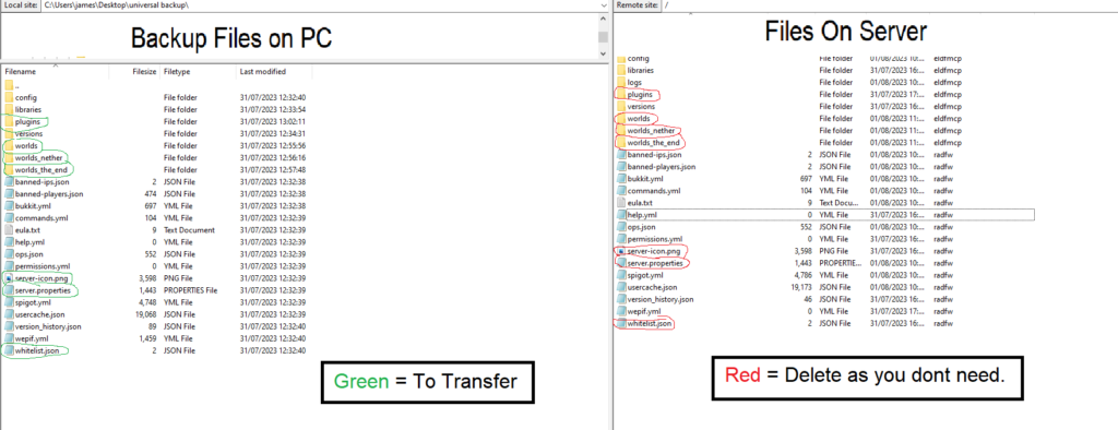 updating server files minecraft